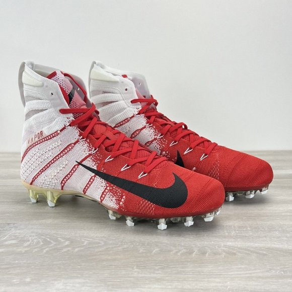 Nike Vapor Untouchable 3 Elite Football Cleats White Gym Red AO3006-160 Mens 12 - Picture 8 of 11
